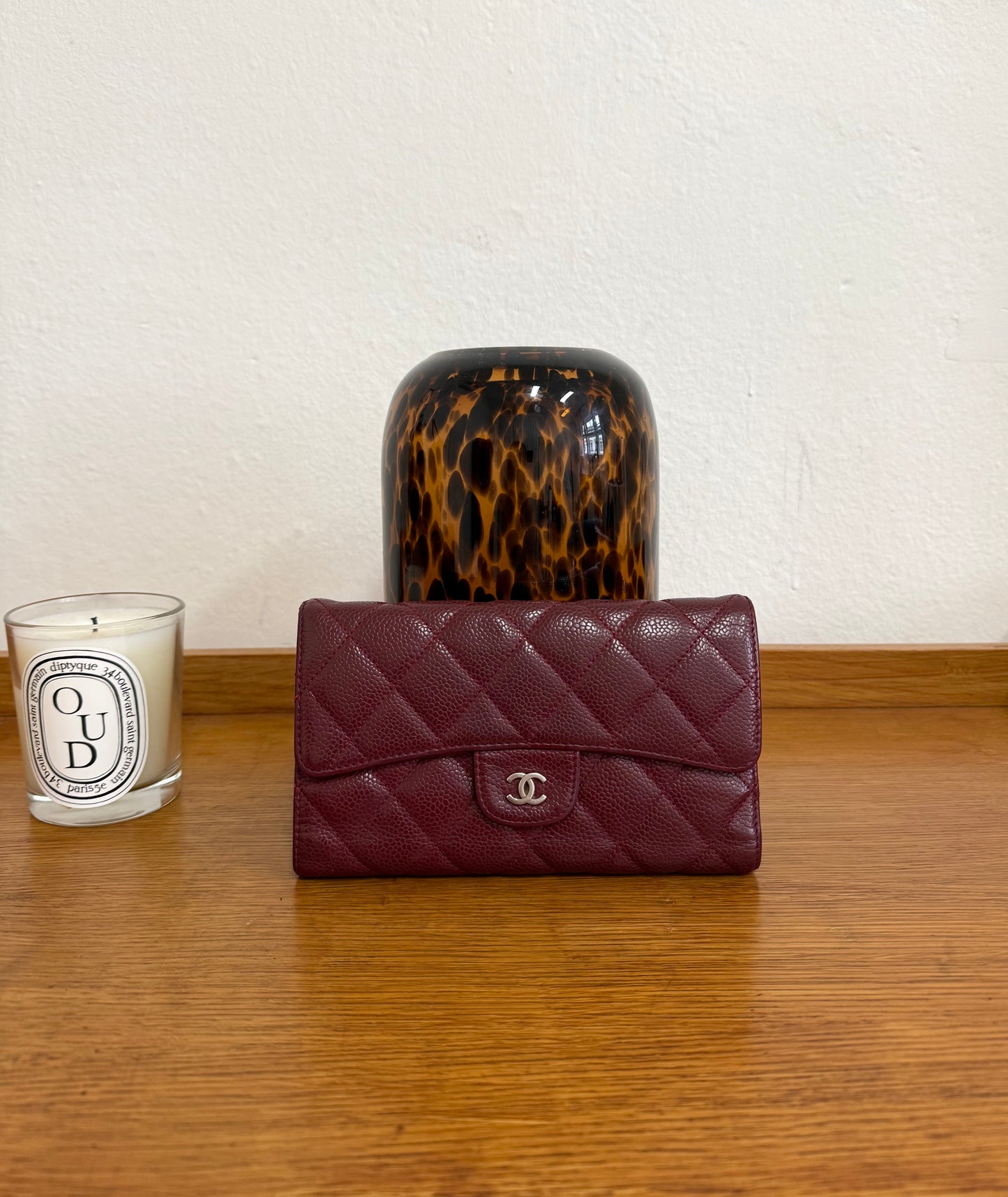 CHANEL CAVIAR LONG WALLET BURGUNDY