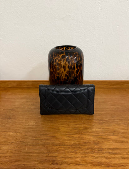 CHANEL LONG WALLET LAMBSKIN BLACK SERIES 18