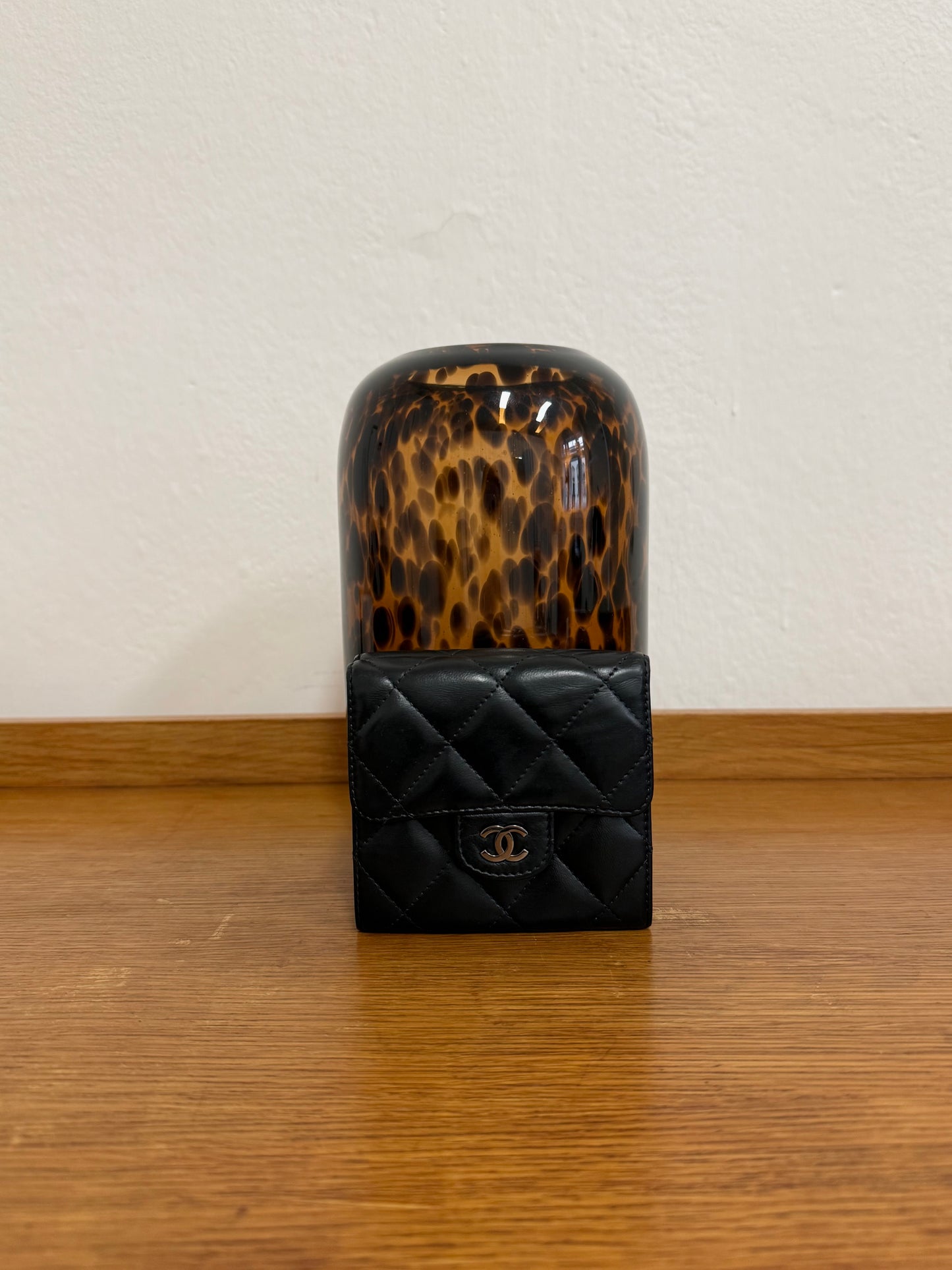 CHANEL MINI WALLET LAMBSKIN BLACK SERIES 10