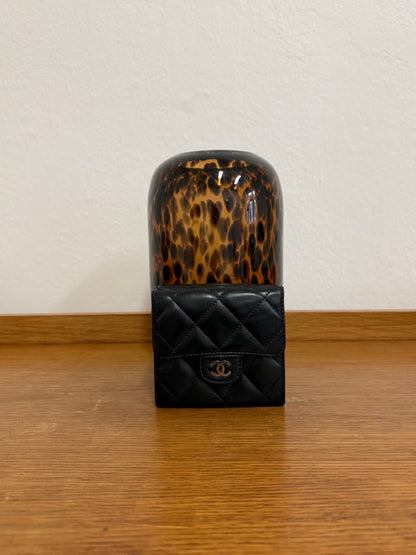 CHANEL MINI WALLET LAMBSKIN BLACK SERIES 10