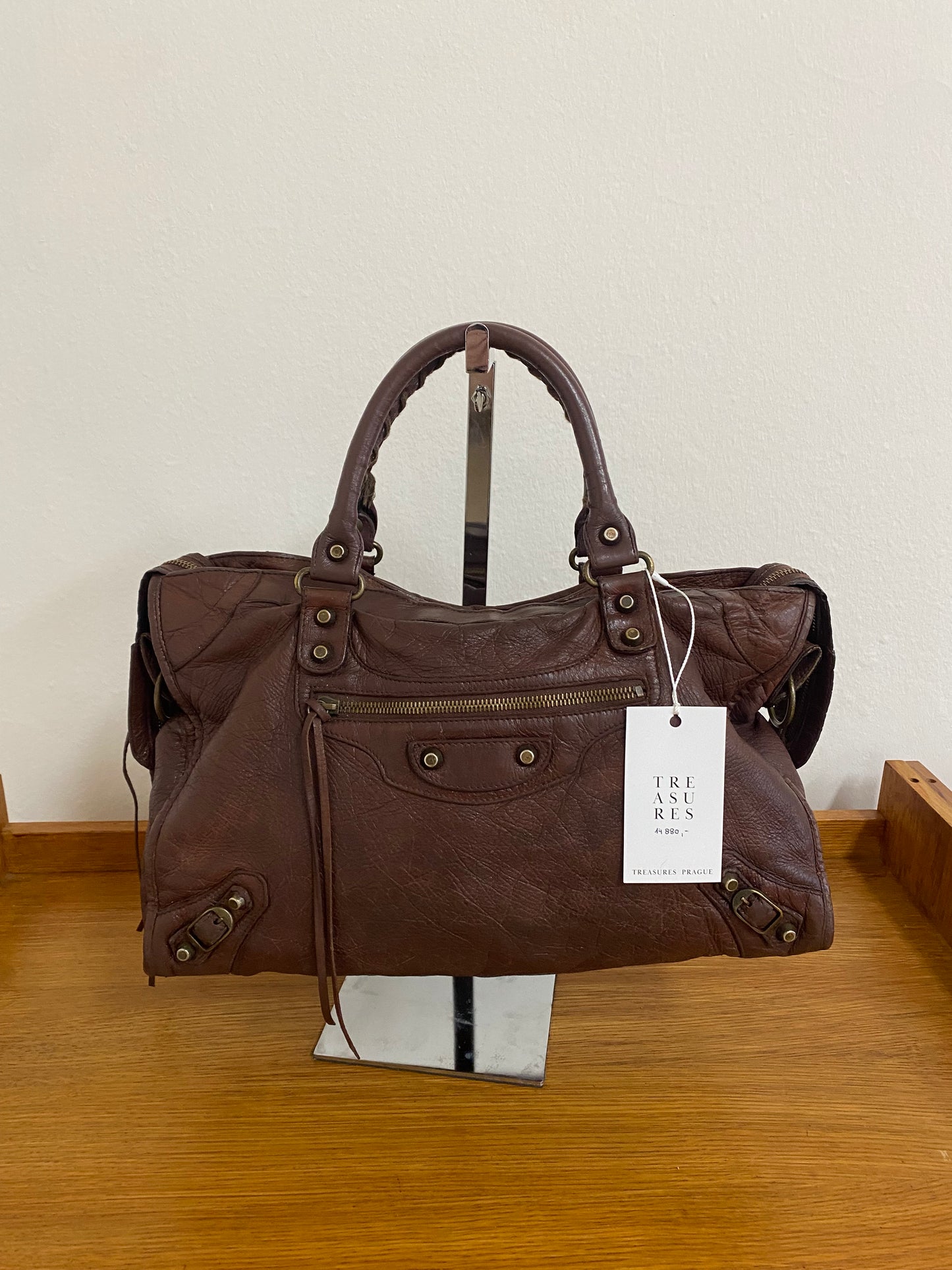 BALENCIAGA CITY BAG IN DARK BROWN