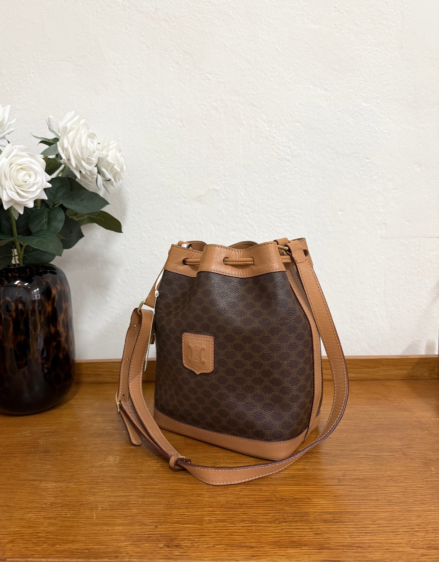 CELINE MACADAM BUCKET BAG & POUCH