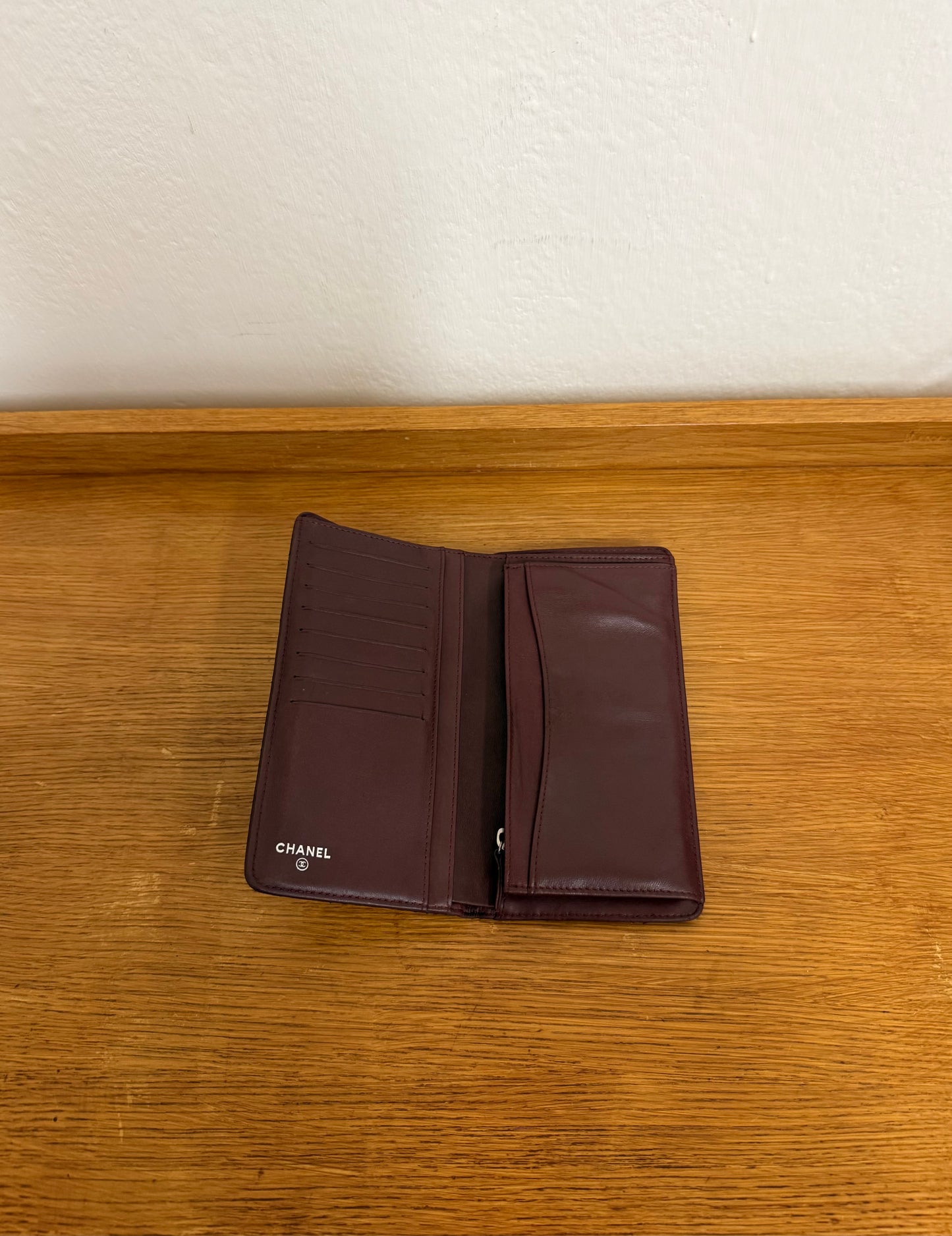 CHANEL CLASSIC LONG WALLET LAMBSKIN BLACK SERIES 14