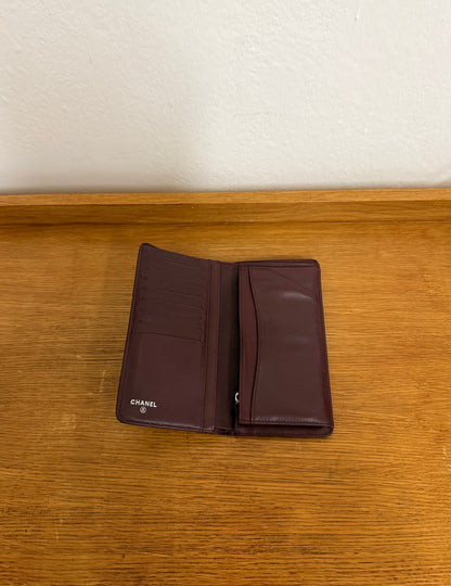 CHANEL CLASSIC LONG WALLET LAMBSKIN BLACK SERIES 14