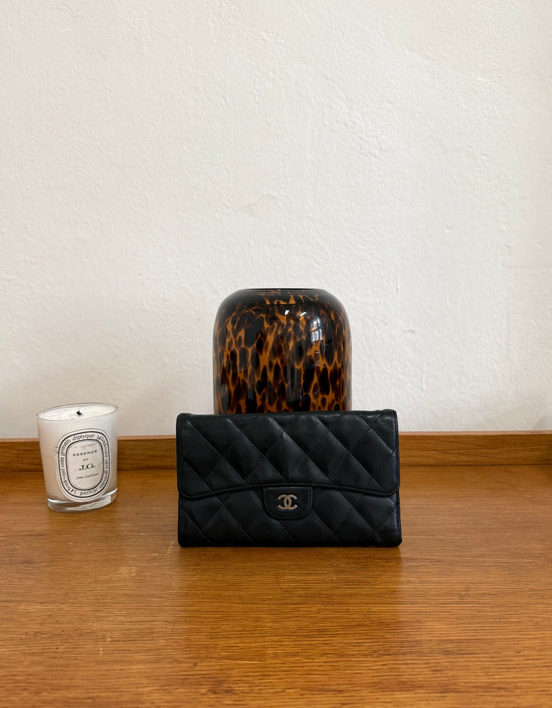 SERIES 11 CHANEL LONG WALLET LAMBSKIN BLACK