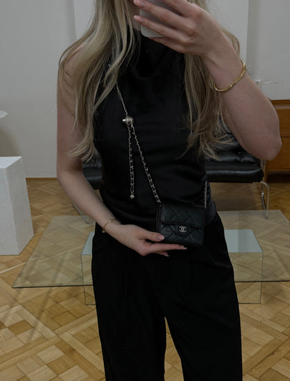 CHANEL MINI WALLET LAMBSKIN BLACK SERIES 11