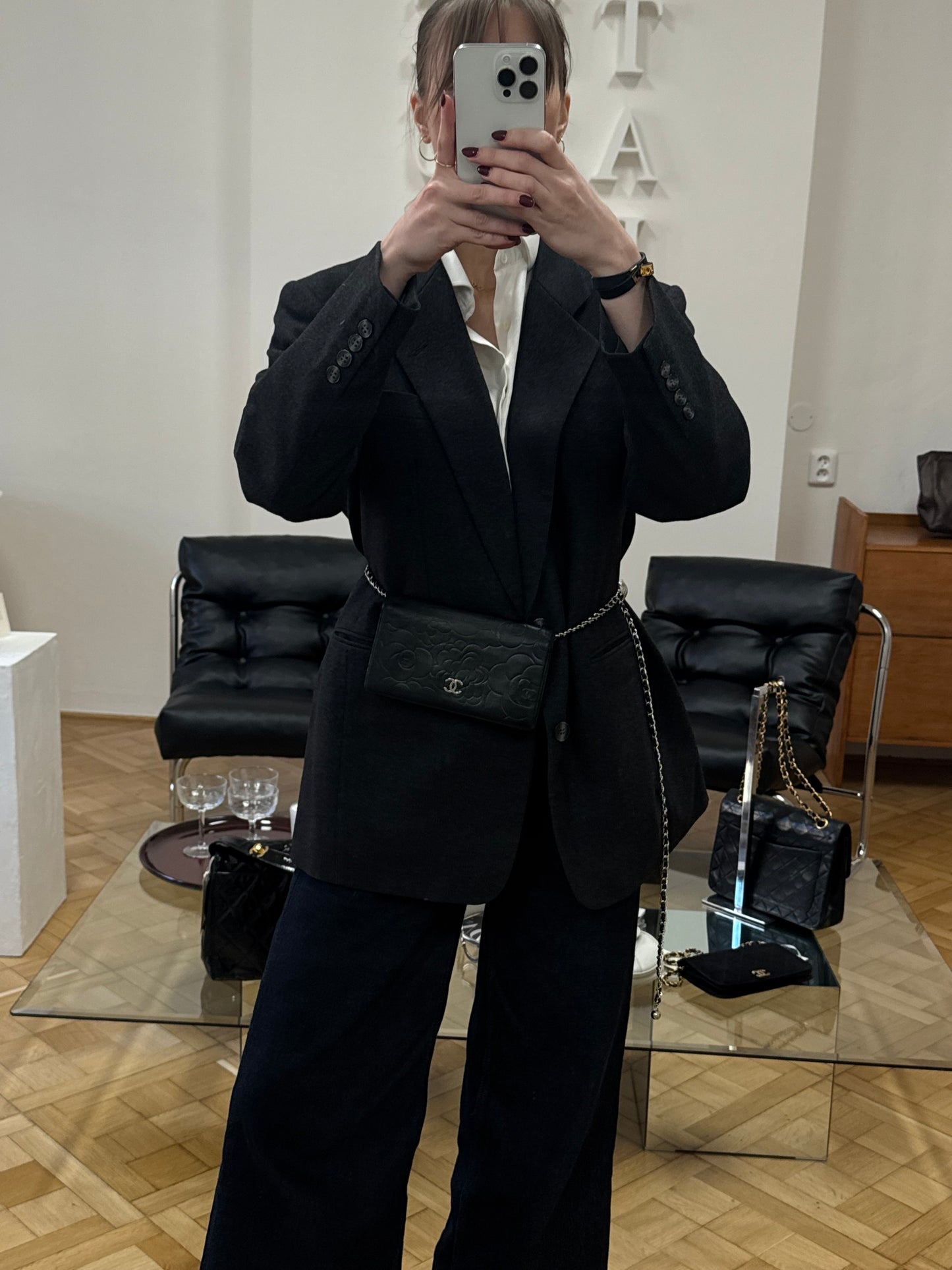 CHANEL CAMELLIA WALLET BLACK SERIES 11