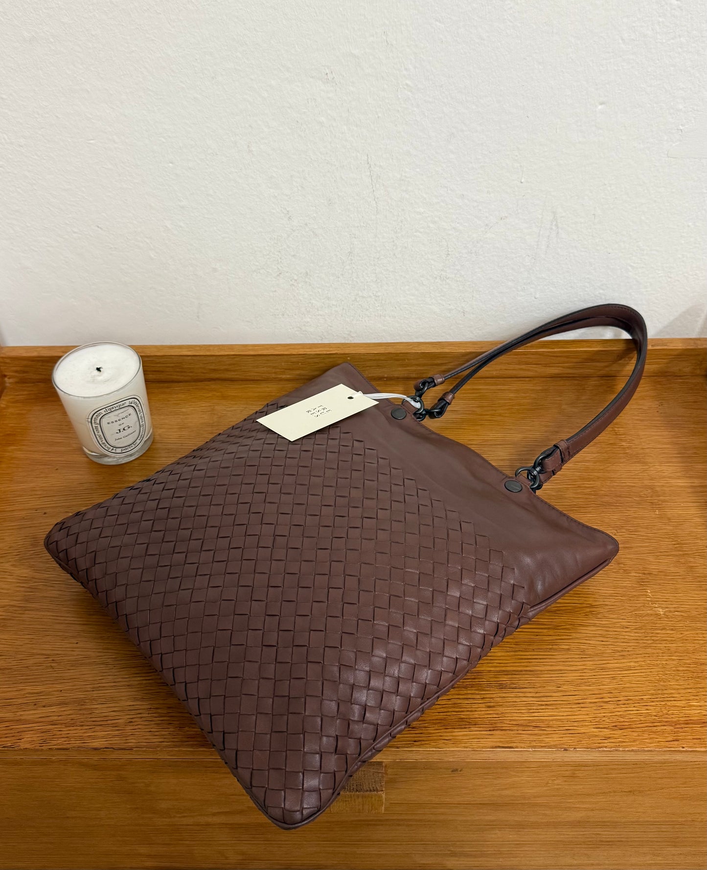 BOTTEGA VENETA INTRECCIATO SHOULDER BAG BROWN