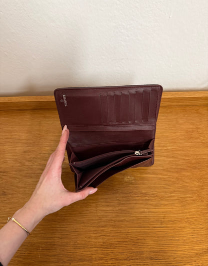 CHANEL CLASSIC LONG WALLET LAMBSKIN BLACK SERIES 14