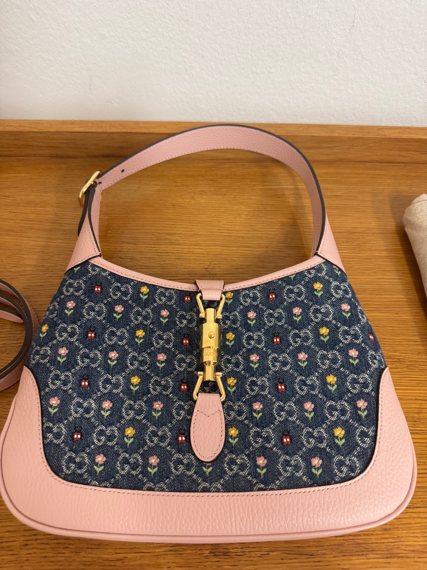 GUCCI JACKIE 1961 FLORAL DENIM