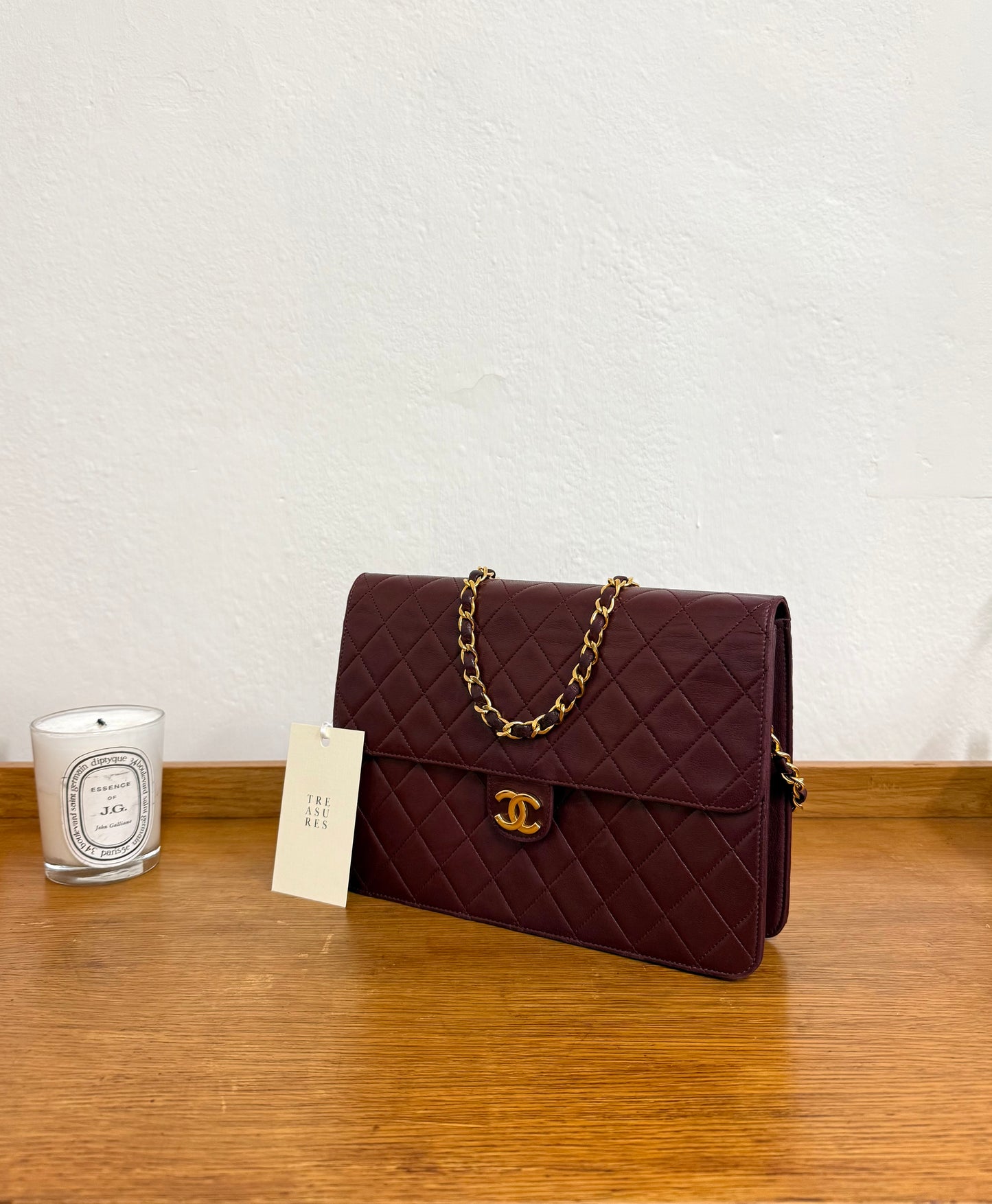 CHANEL SINGLE FLAP LAMBSKIN BURGUNDY