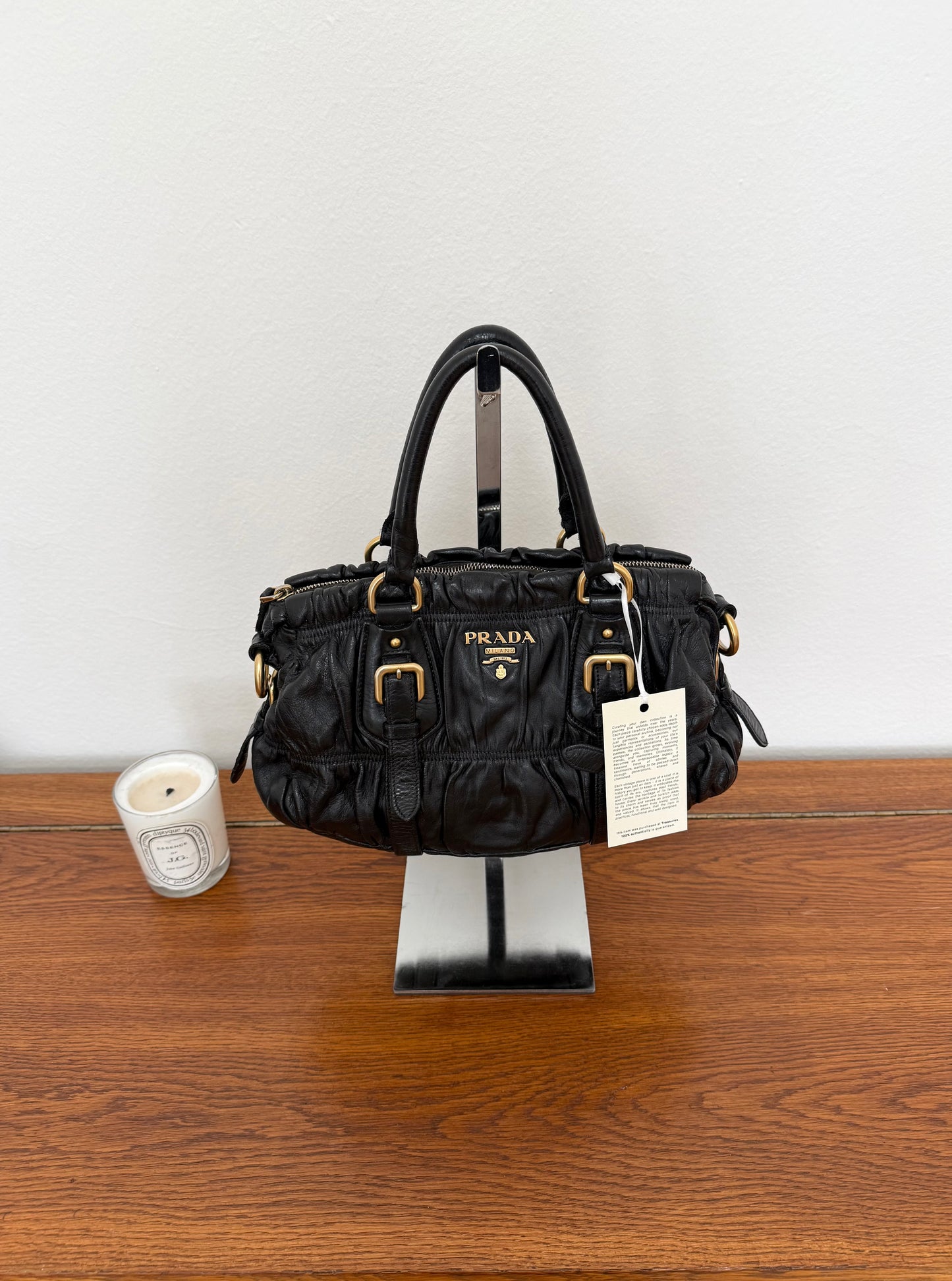 PRADA PROMENADE LEATHER HANDBAG