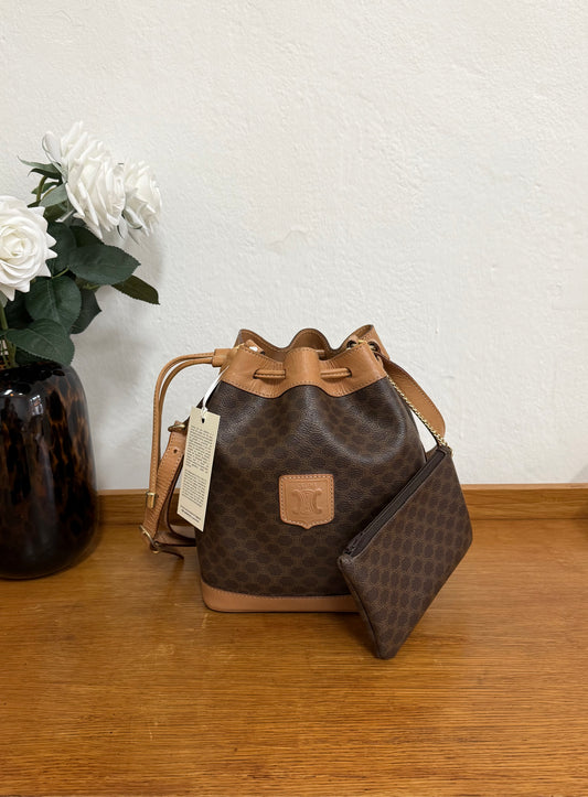 CELINE MACADAM BUCKET BAG & POUCH