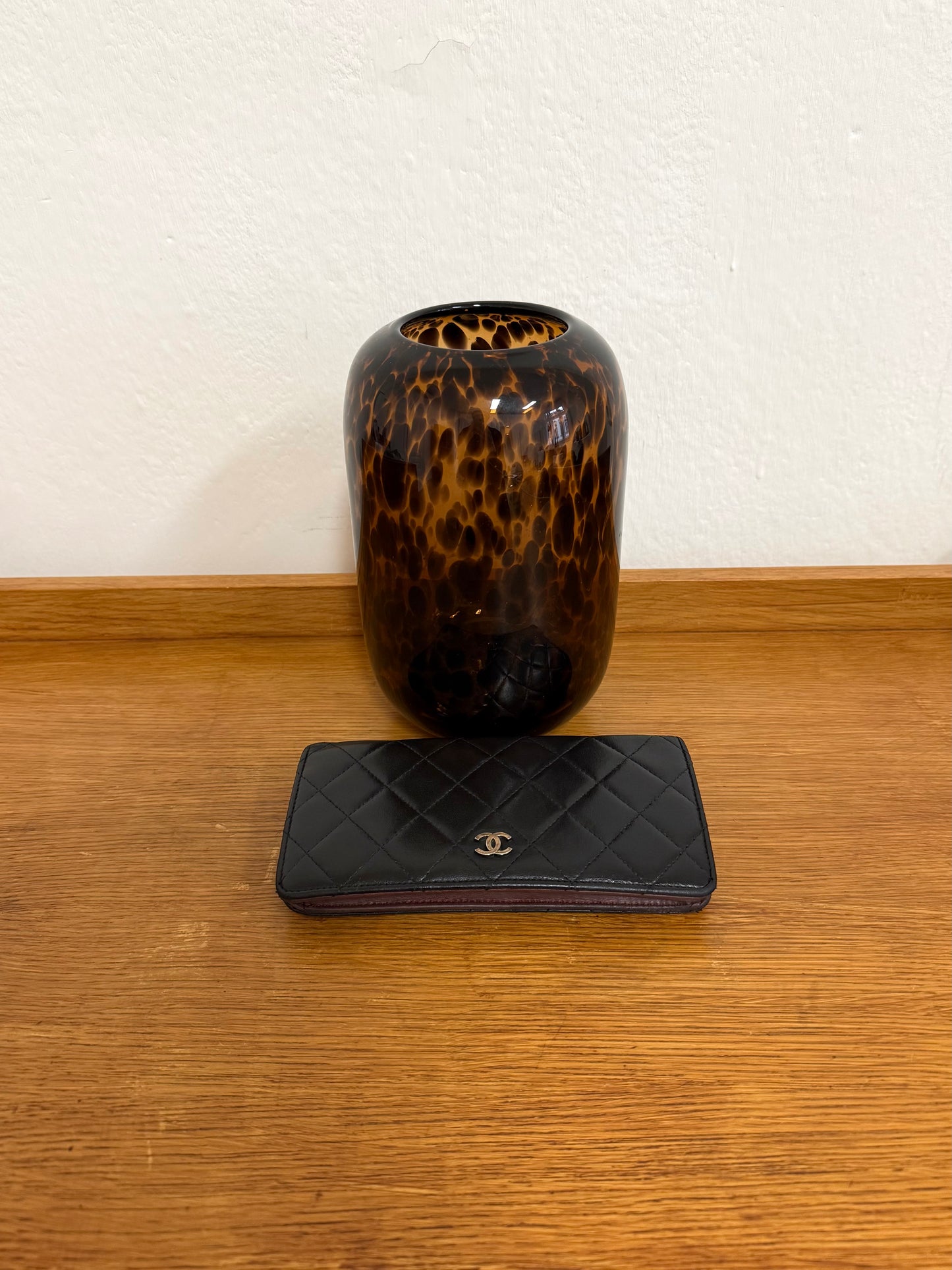 CHANEL CLASSIC LONG WALLET LAMBSKIN BLACK SERIES 10