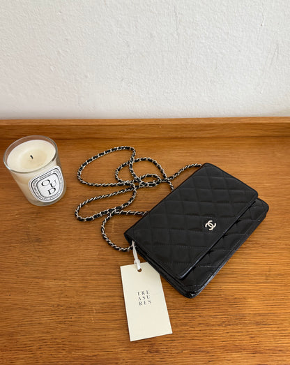 CHANEL PATENT LEATHER WOC BLACK