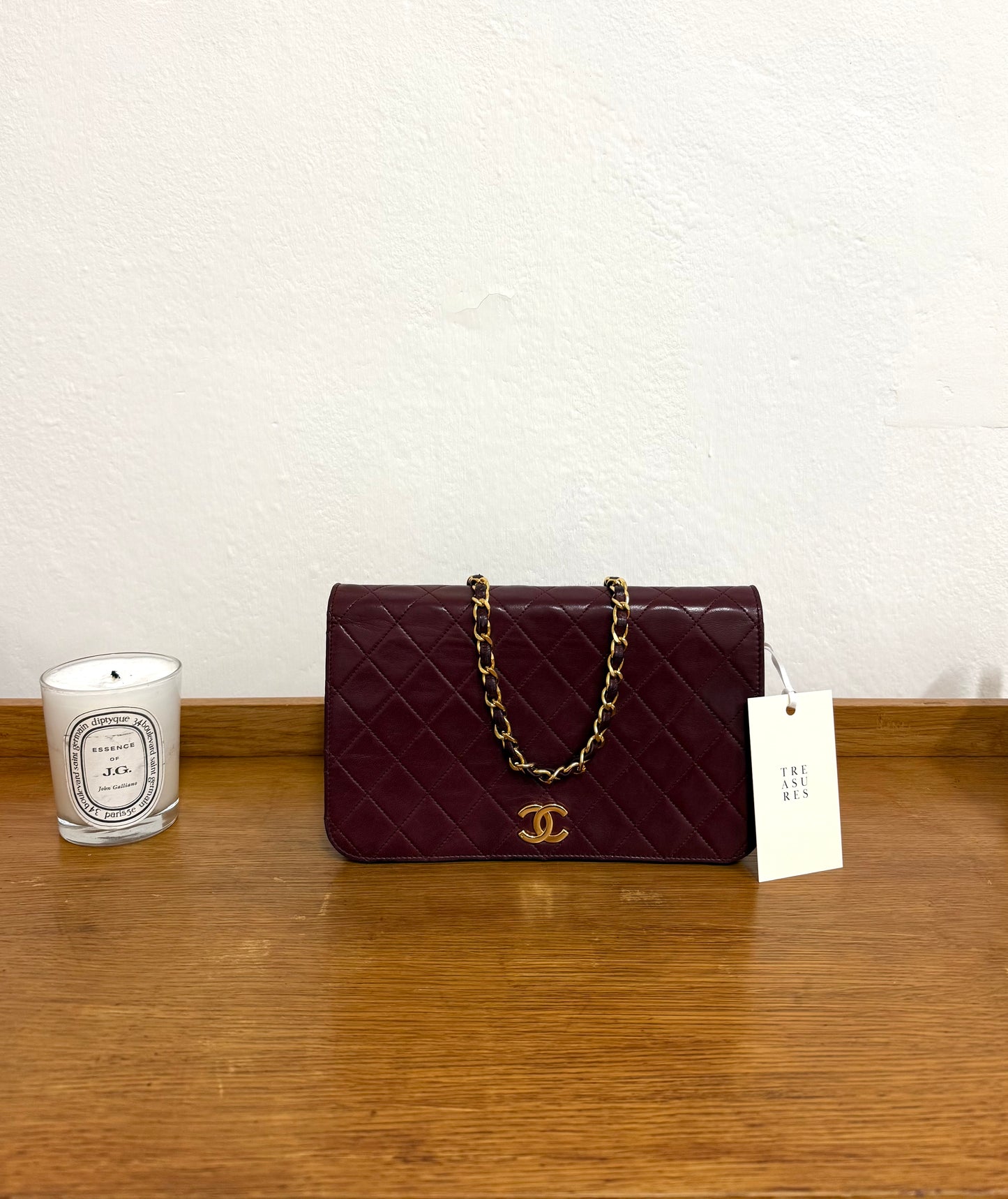 CHANEL FULL FLAP LAMBSKIN BURGUNDY