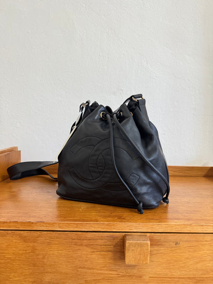CHANEL BUCKET BAG CC LOGO & POUCH