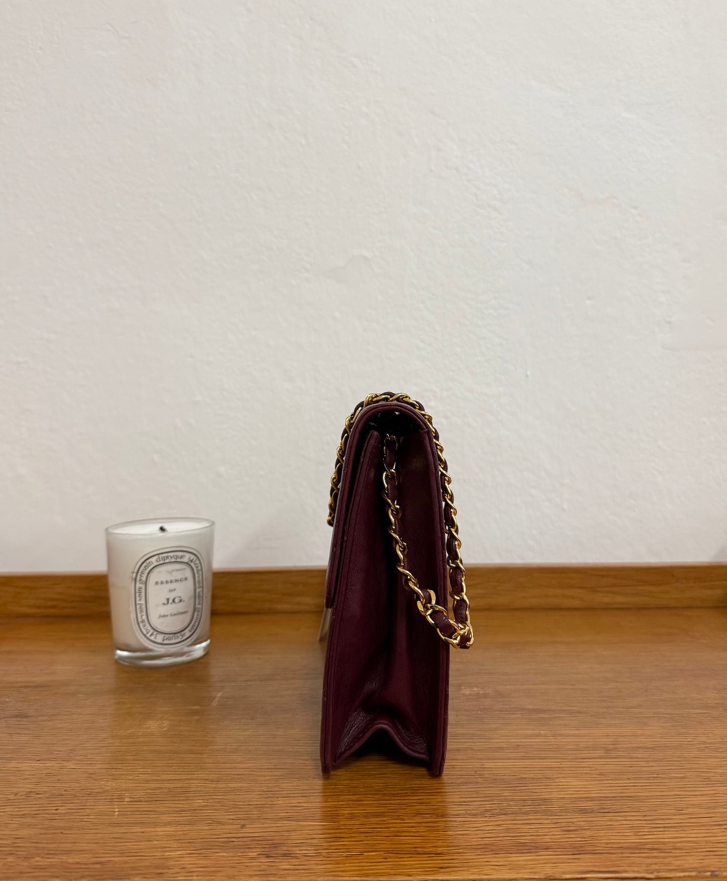 CHANEL SINGLE FLAP LAMBSKIN BURGUNDY