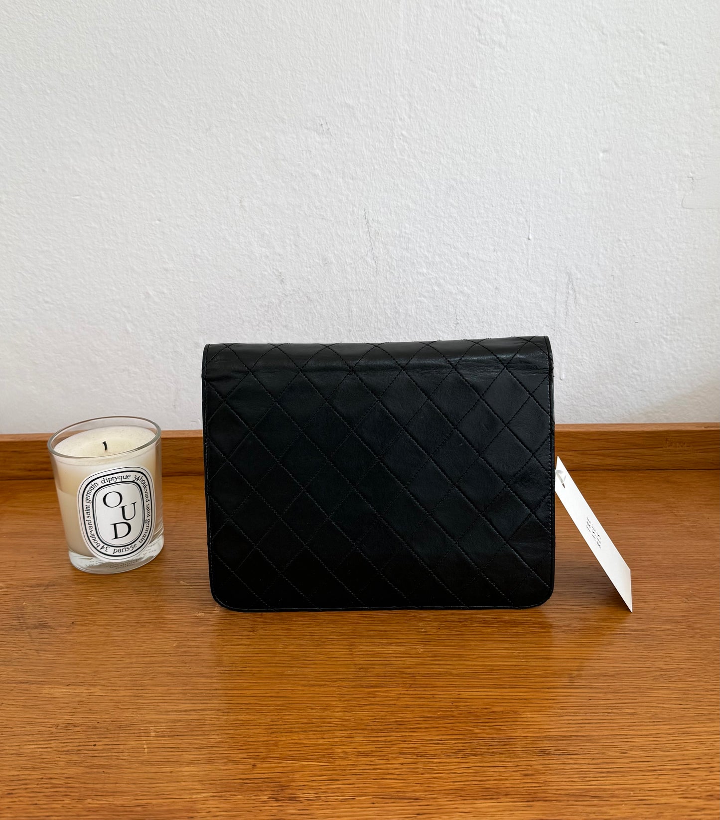 CHANEL CLASSIC SINGLE FLAP BAG LAMBSKIN BLACK 24K GOLD HW