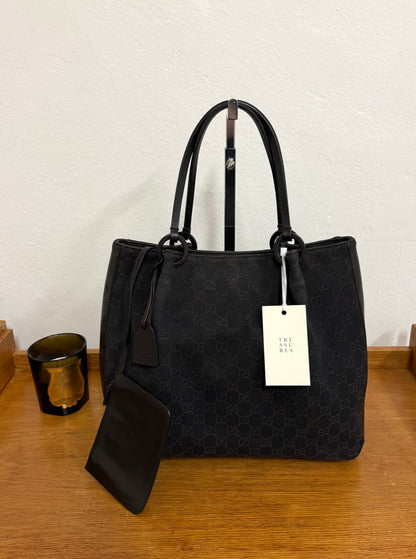 GUCCI GG SHOULDER BAG BLACK & POUCH TOM FORD ERA