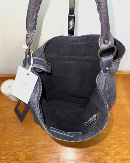 BALENCIAGA DAY “HOBO CITY” BAG GREY-BLUE
