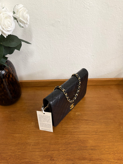 CHANEL FULL FLAP LAMBSKIN BLACK