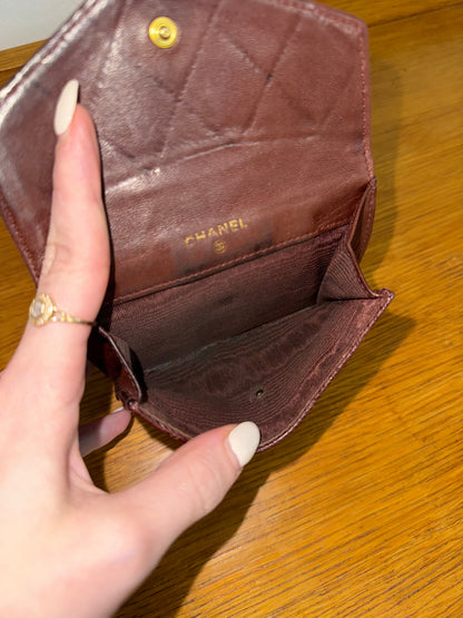 CHANEL DOUBLE SIDED WALLET CAVIAR BURGUNDY