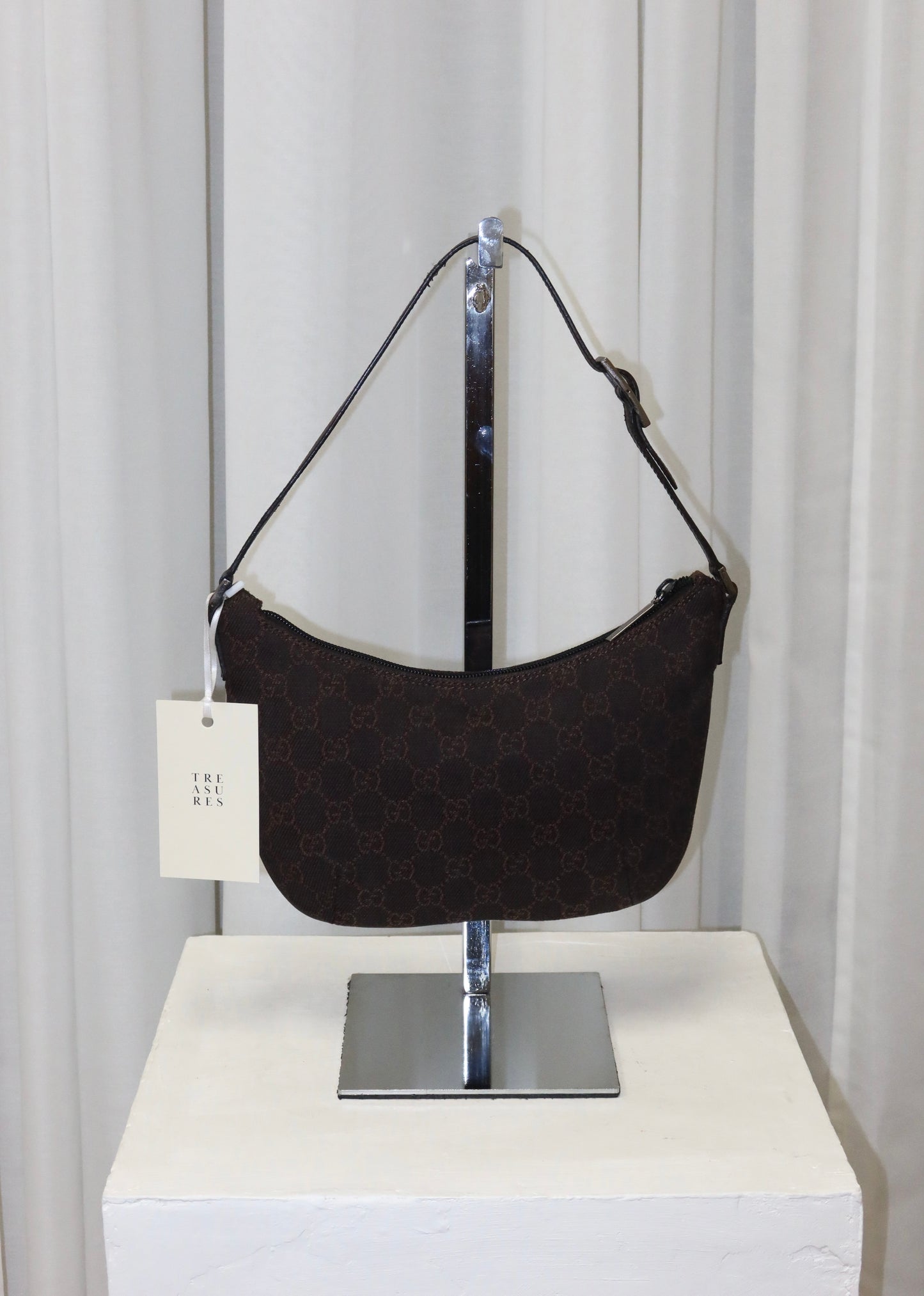 GUCCI GG MONOGRAM POCHETTE BAG BROWN TOM FORD ERA