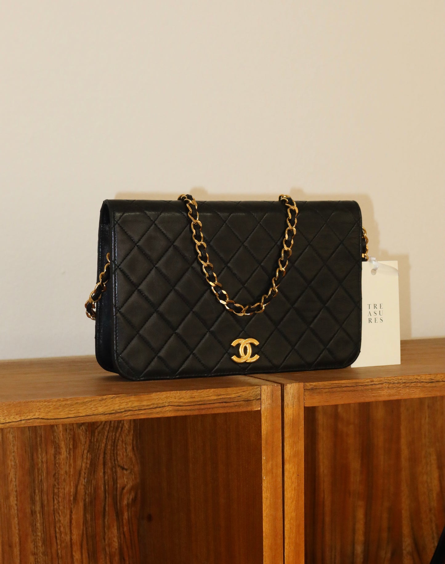 CHANEL FULL FLAP LAMBSKIN BLACK