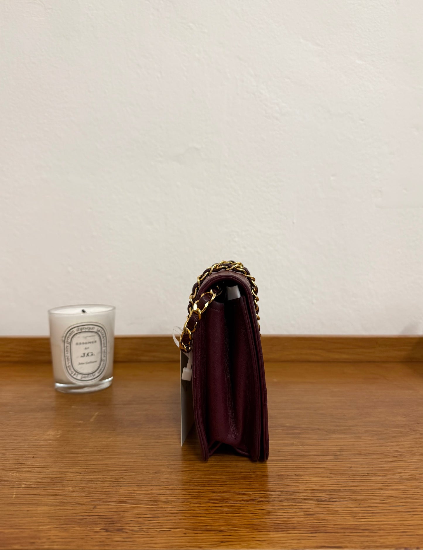 CHANEL FULL FLAP LAMBSKIN BURGUNDY