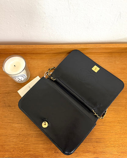 CHANEL FULL FLAP BLACK LAMBSKIN