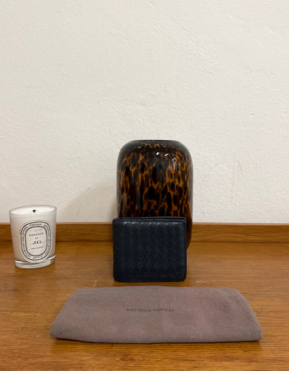 BOTTEGA VENETA INTRECCIATO WALLET BLUE
