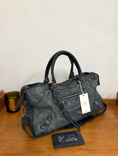 BALENCIAGA CITY BAG GREY-GREEN