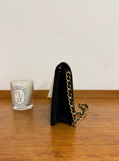 CHANEL SUEDE FULL FLAP BLACK