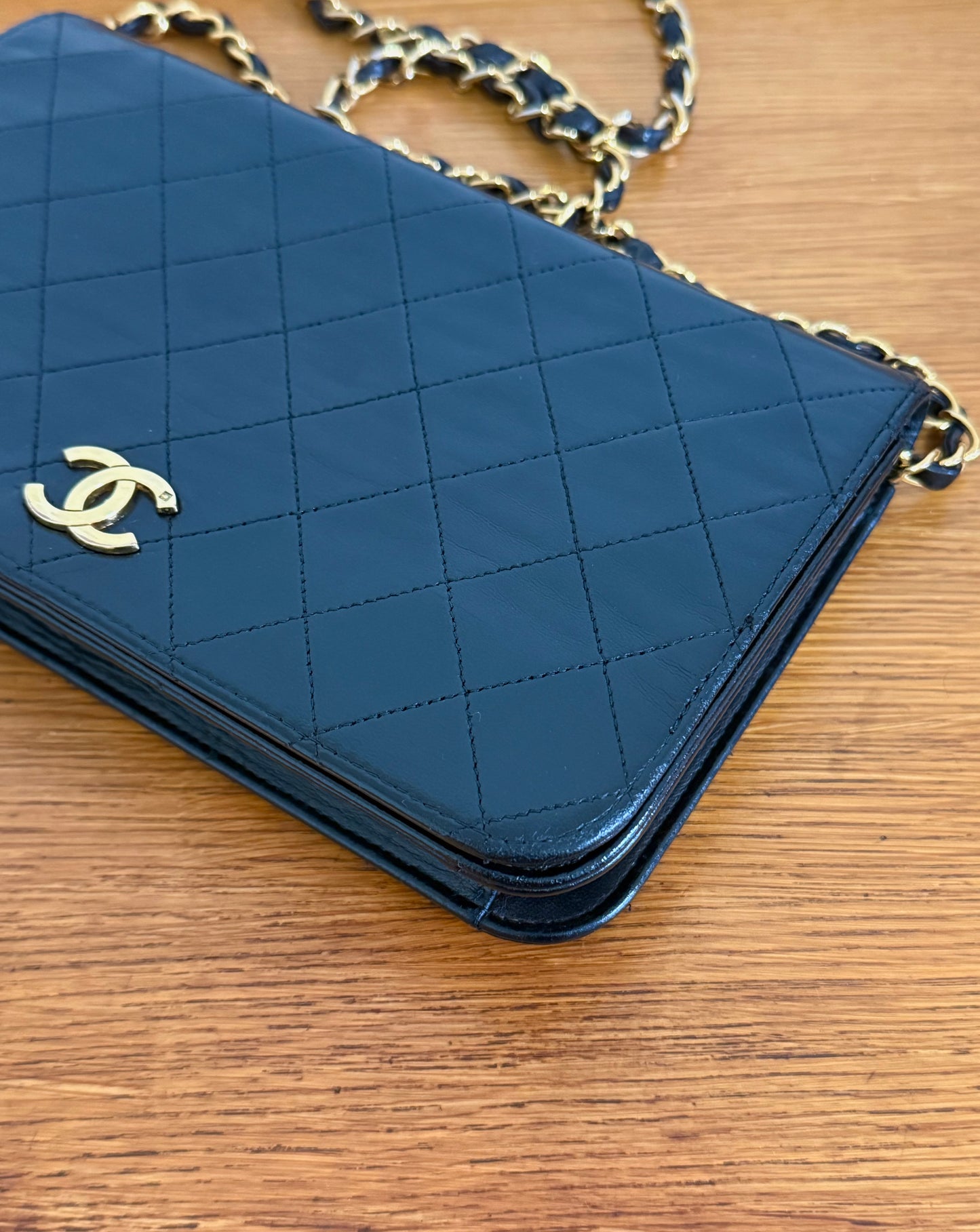 CHANEL FULL FLAP BLACK LAMBSKIN