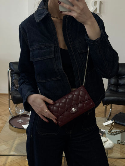 CHANEL CAVIAR LONG WALLET BURGUNDY