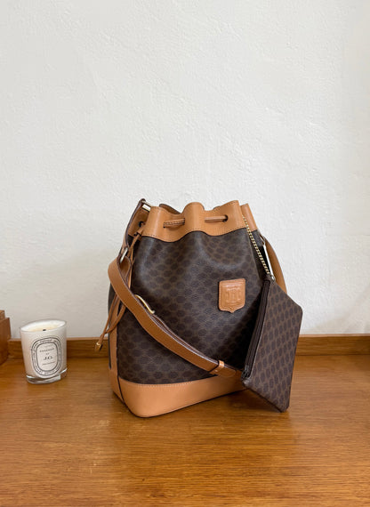 CELINE MACADAM BUCKET BAG & POUCH