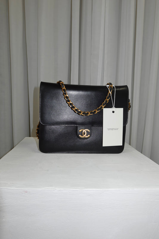 CHANEL BOX CALF SINGLE FLAP