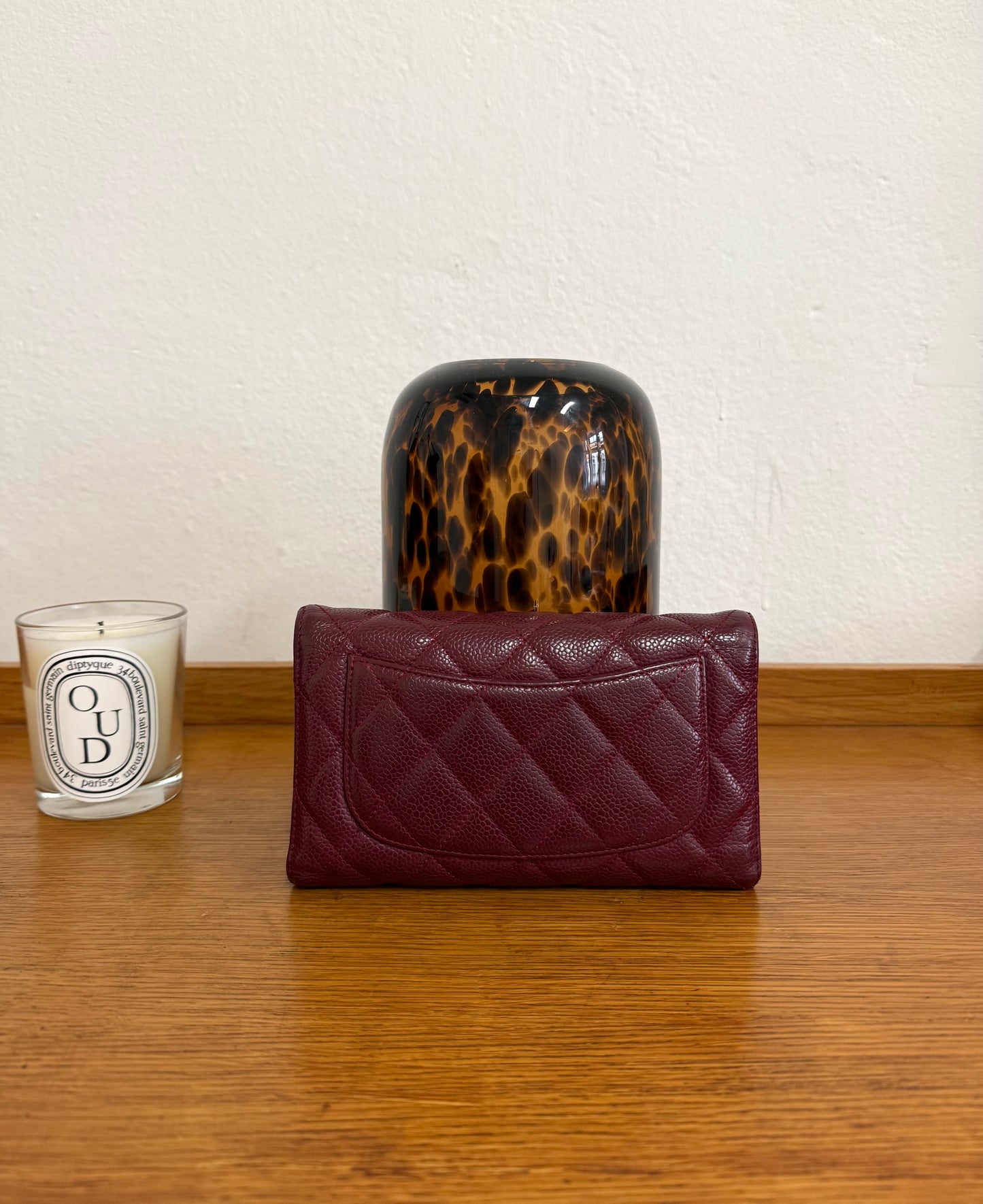 CHANEL CAVIAR LONG WALLET BURGUNDY