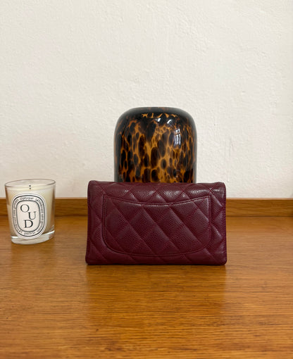 CHANEL CAVIAR LONG WALLET BURGUNDY