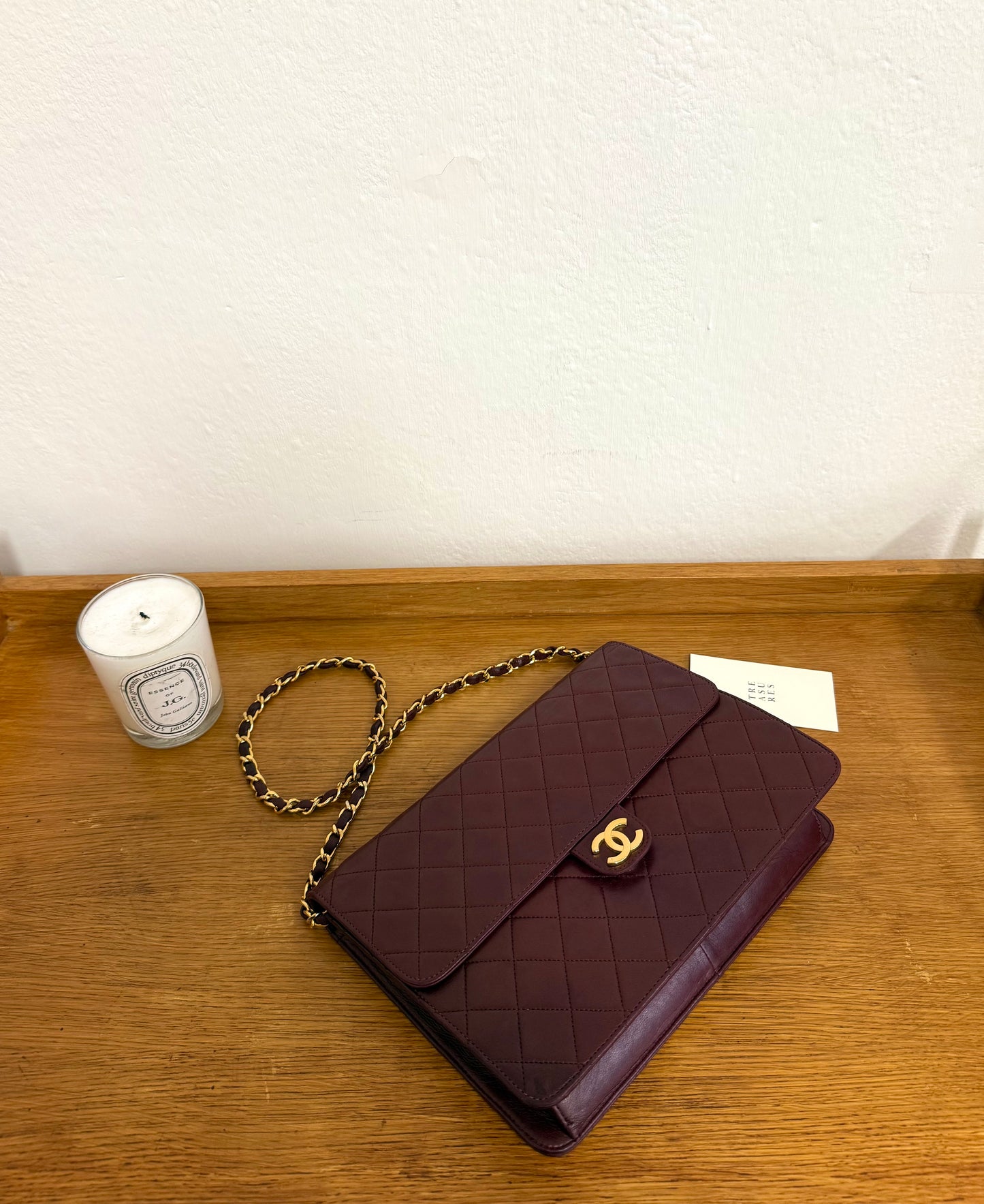 CHANEL SINGLE FLAP LAMBSKIN BURGUNDY