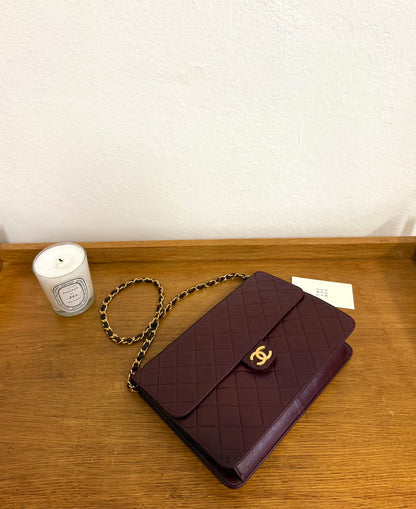 CHANEL SINGLE FLAP LAMBSKIN BURGUNDY