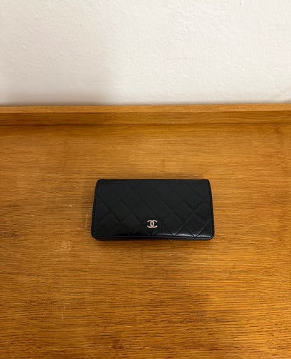 CHANEL CLASSIC LONG WALLET LAMBSKIN BLACK SERIES 10