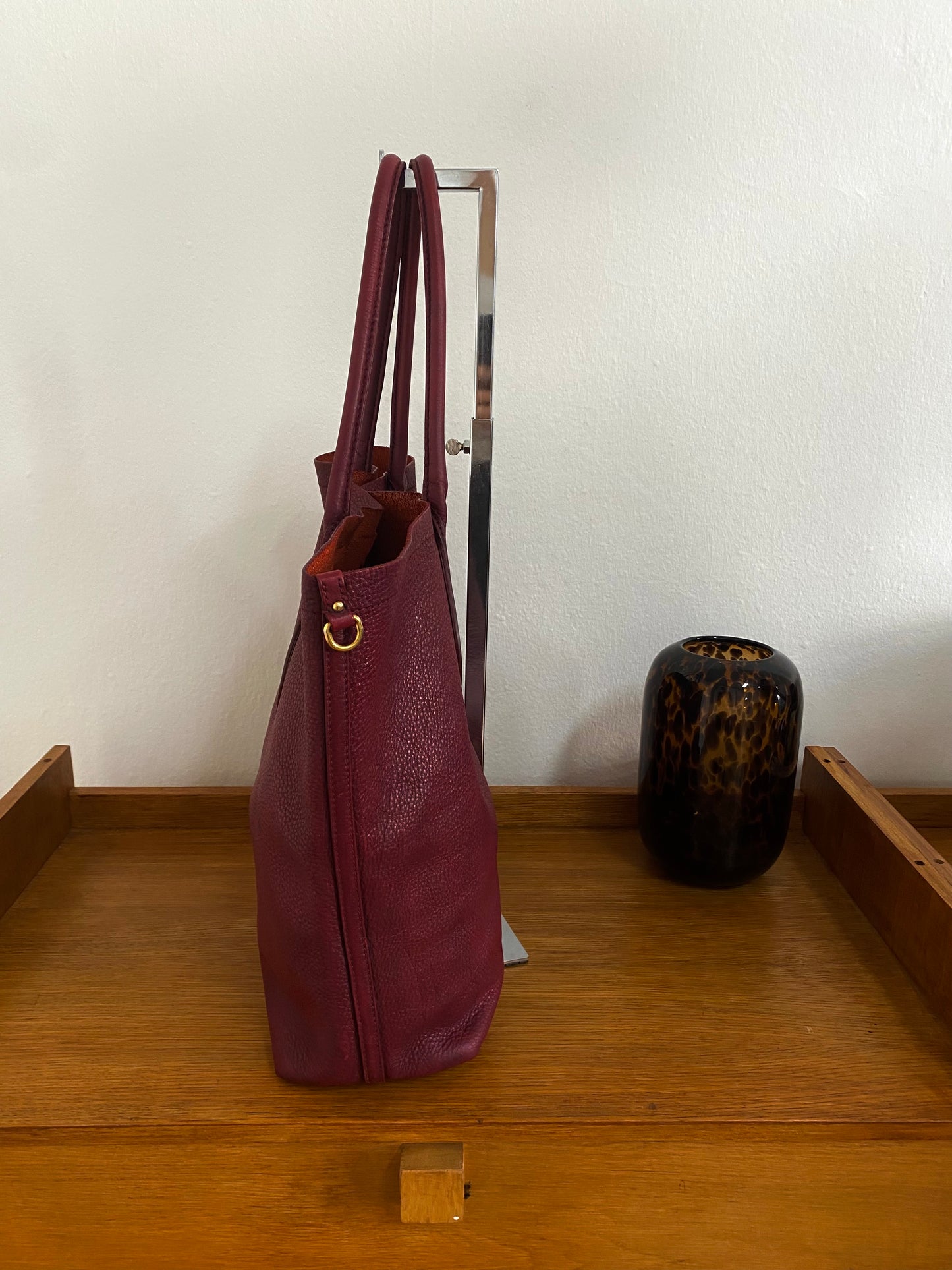 MIU MIU BURGUNDY TOTE BAG