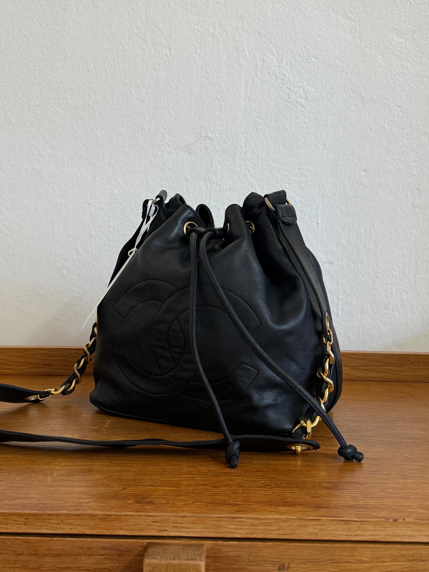 CHANEL BUCKET BAG CC LOGO & POUCH