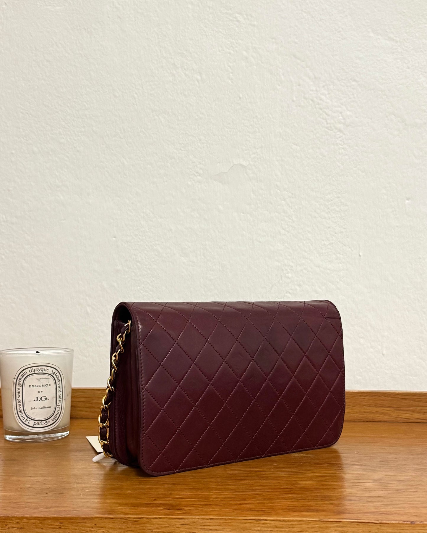 CHANEL FULL FLAP LAMBSKIN BURGUNDY
