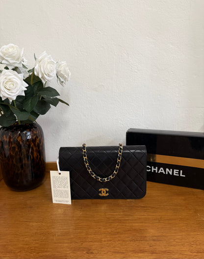 CHANEL FULL FLAP LAMBSKIN BLACK