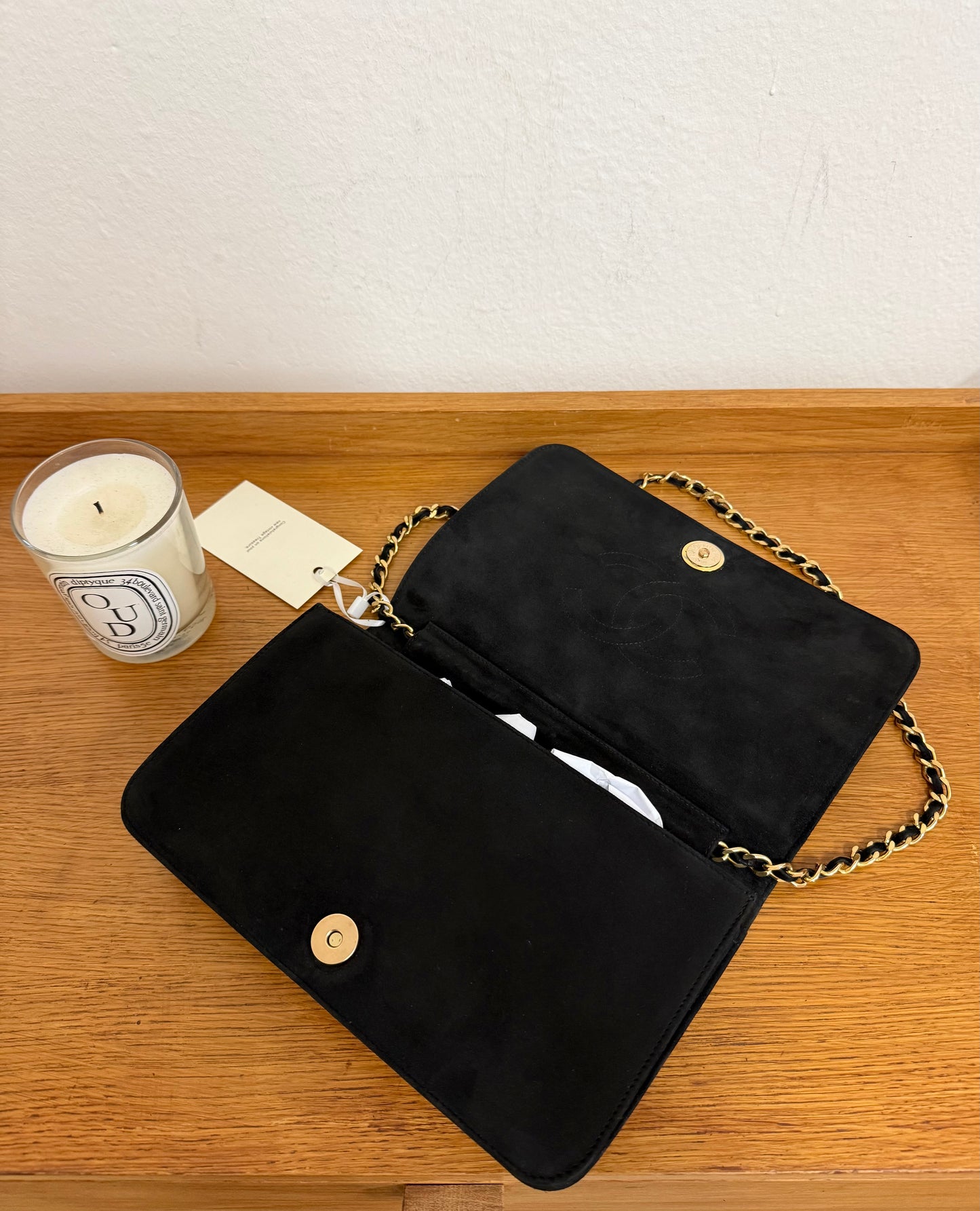 CHANEL SUEDE FULL FLAP BLACK