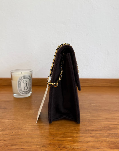 CHANEL SINGLE FLAP MATELASSE JERSEY BROWN BAG