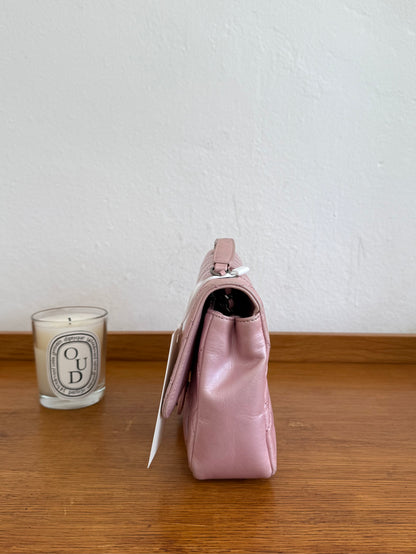 CHANEL SINGLE FLAP BAG PINK MATELASSE